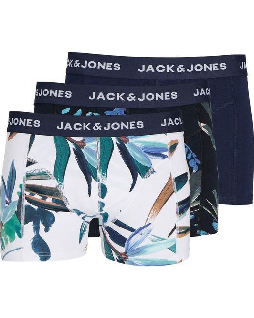 Jack & Jones Blue Louis 3 Pack Boxer Trunks for men