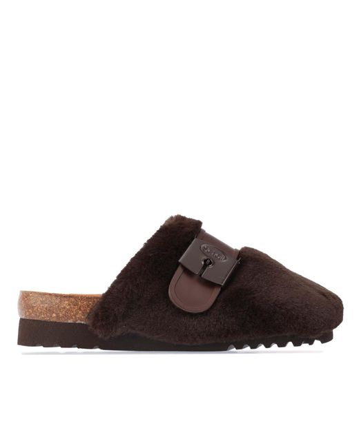 Scholl Brown Alaska Slide Slippers