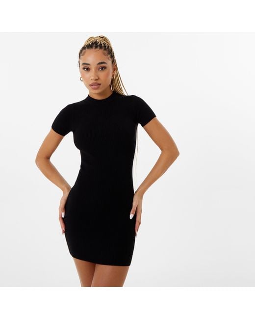 Jack Wills Black Travel Ribbed Dress