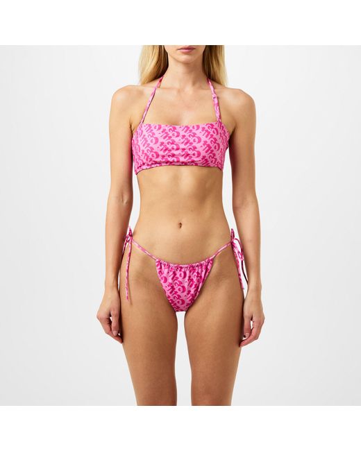 HUGO Pink Bonnie Tie Bikini Bottoms