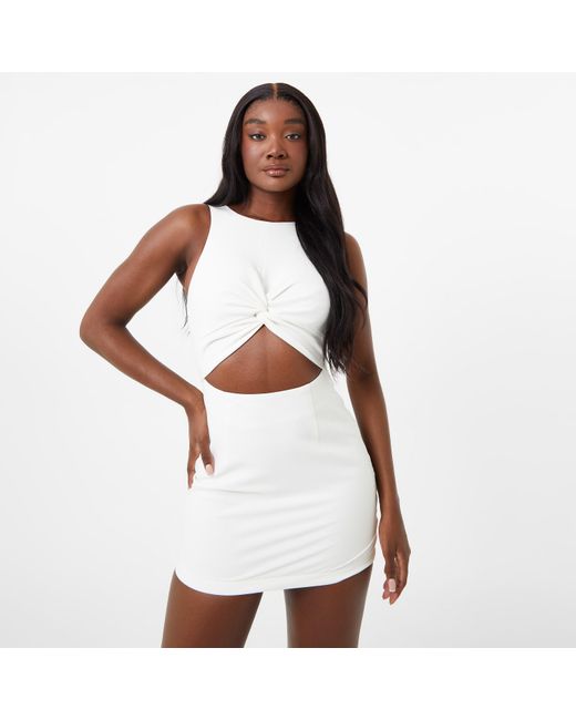 Jack Wills White Jw Twist Front Mini Dress