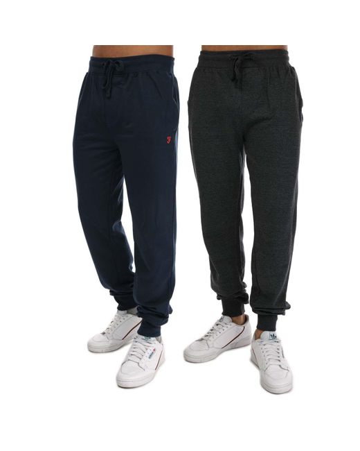 Farah Black Forbes 2 Pack Lounge Jog Pants for men