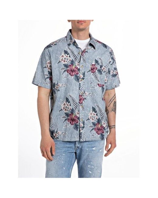 Replay Blue Floral Print Sn42 for men