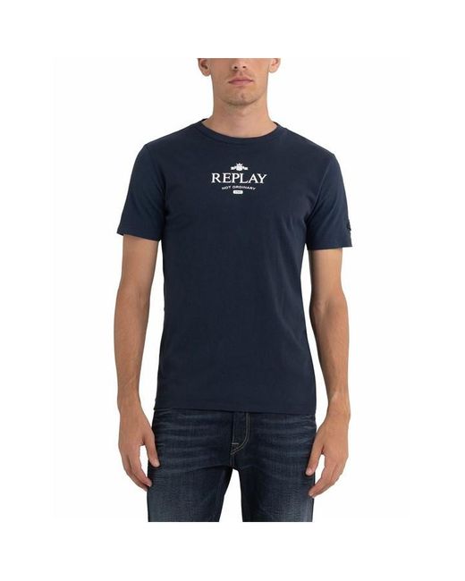 Replay Blue Logo T-shirt for men