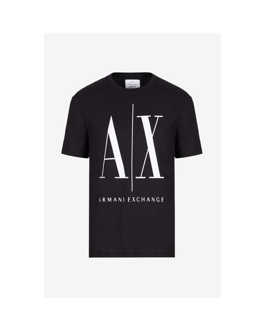 ARMANI EXCHANGE Black Icon T Shirt for men