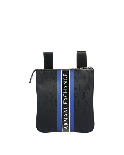 Armani Exchange Blue Black Imitation Leather Shoulder Bag for men