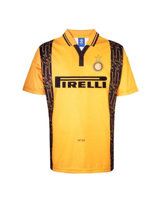 Score Draw Yellow Scoredraw Inter Milan Retro Third Shirt 96 Adults for men