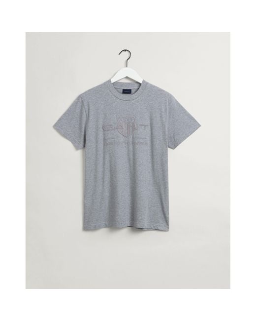 Gant Blue Tonal Shield T Shirt for men