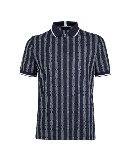 Ted Baker Blue Icken Jacquard Polo Shirt for men