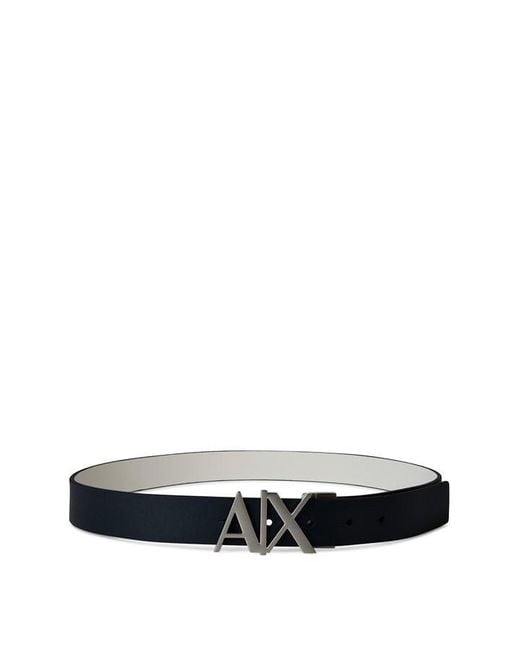 Armani Exchange Black Armani Cut Out Large Logo Belt for men