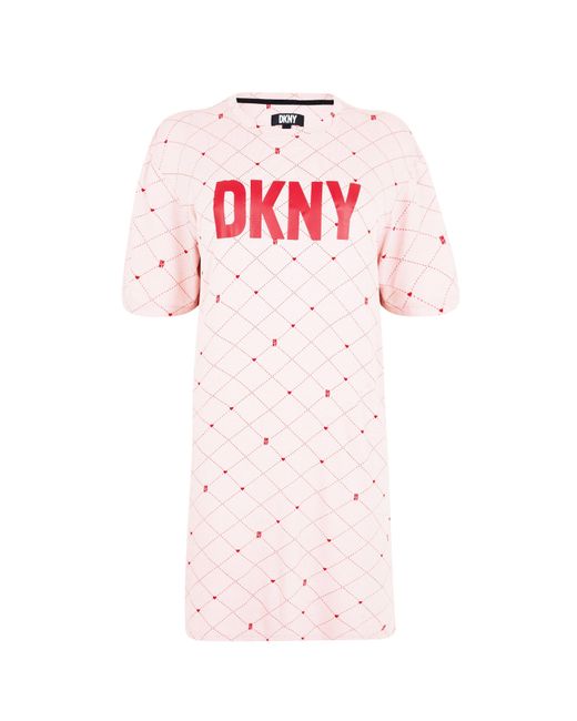 DKNY Pink Heart Longline Sleep Shirt