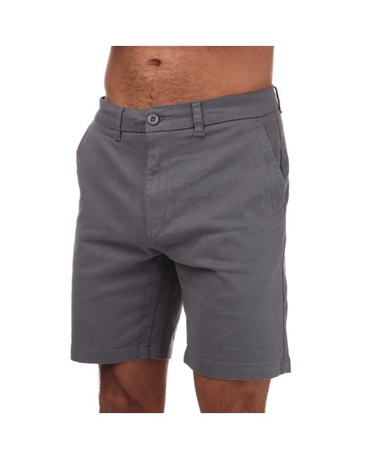 Weekend Offender Gray Dillenger Cotton Twill Chino Shorts for men