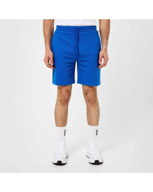 Boss Blue Waffle Shorts 10242355 01 for men