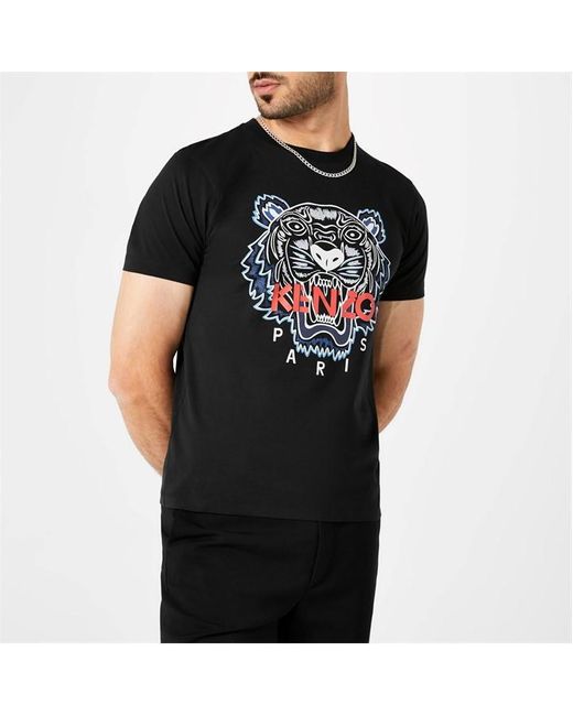 KENZO Black Tiger Head T-shirt for men