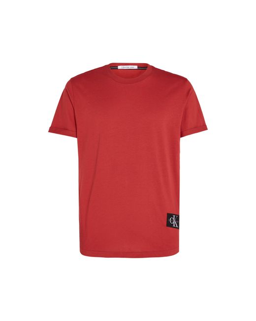 Calvin Klein Red Ckj Badge T Shirt for men