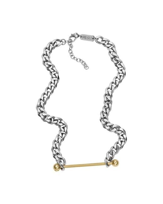 DIESEL Metallic Gents Jewellery Steel Necklace for men