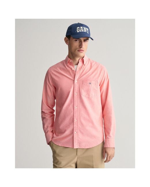 Gant Pink Regular Fit Oxford Shirt for men