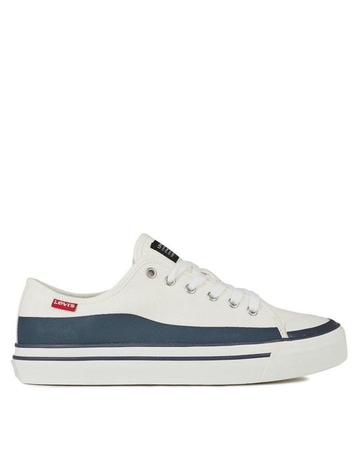 Levi's White Square Canvas Low Trainers for men