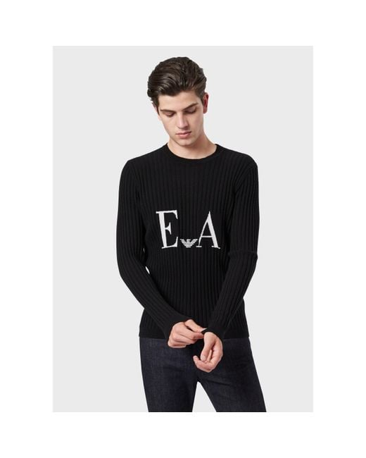 Emporio Armani Black Crw Nck Knt for men