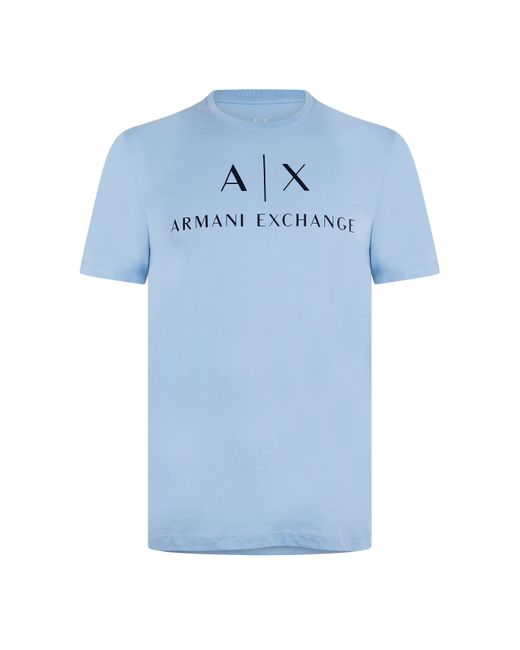 ARMANI EXCHANGE Blue Logo T Shirt for men