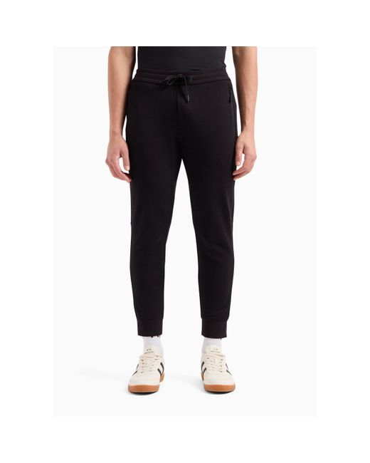 ARMANI EXCHANGE Black Zip Pocket Jogging Bottoms for men