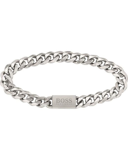 Boss Metallic Gents Chain For Him Stainless Steel Bracelet for men