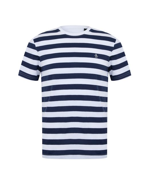 Original Penguin Blue Stri Logo T for men