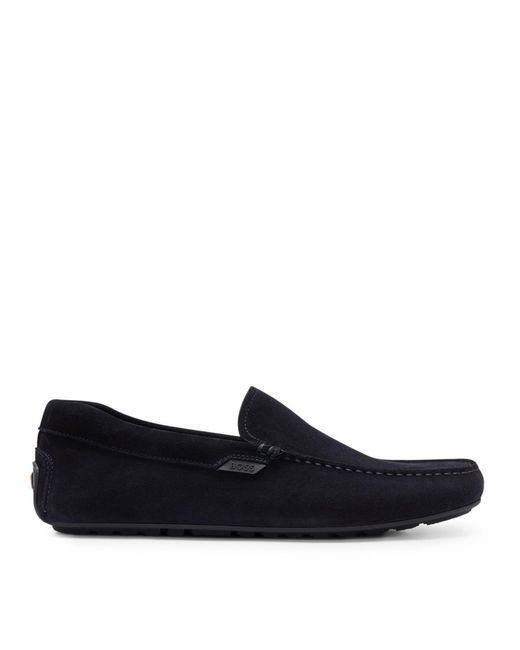 Boss Blue Noel Suede Leather Moccasins for men