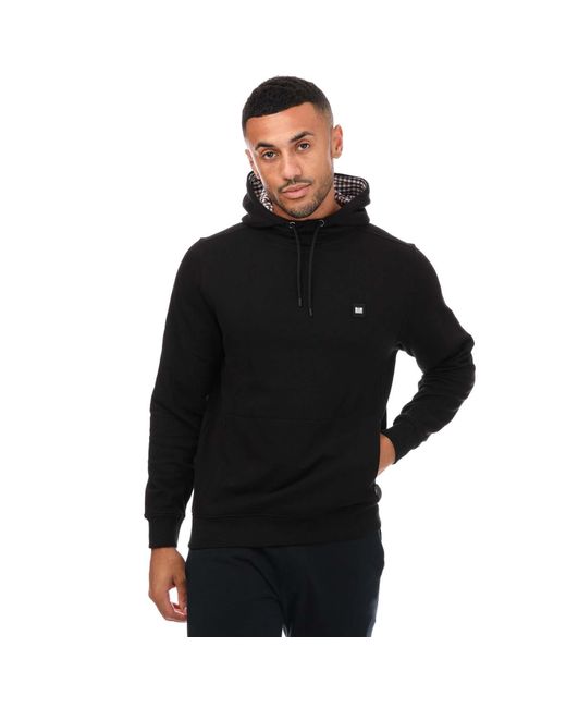 Weekend Offender Black Justify Check Trim Hoody for men