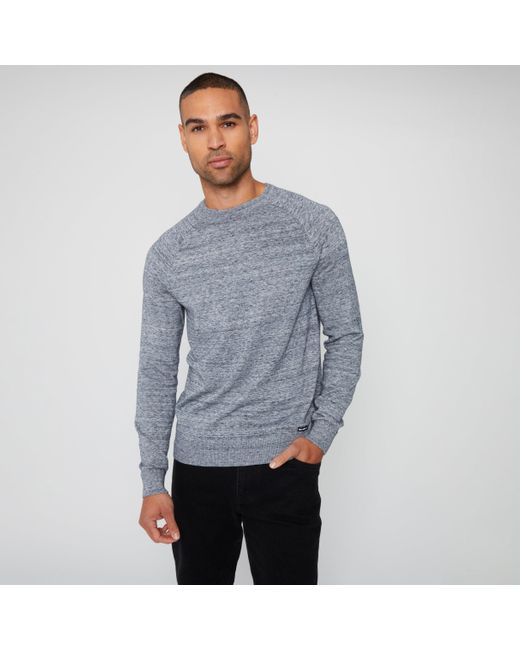 Threadbare Gray Cotton Crew Neck Knitted Jumper for men