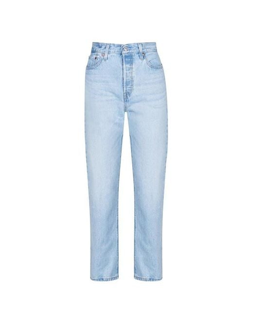 Levi's Blue 501 Cropped Jeans