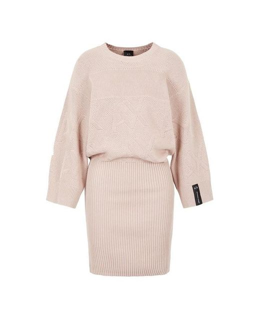 Armani Exchange Natural Knitted Dress