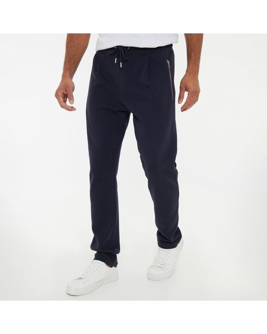 Threadbare Blue Open Hem Pique Joggers for men