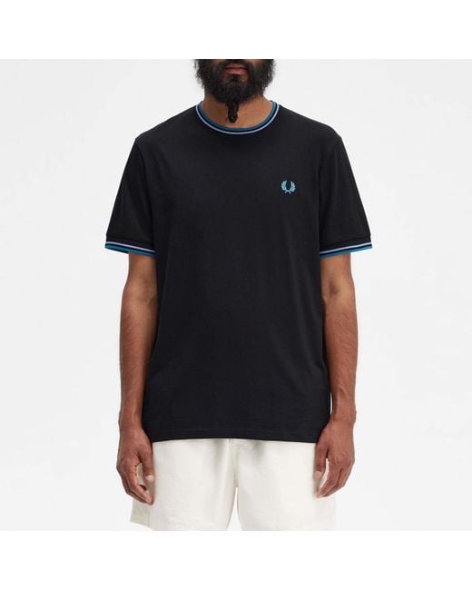 Fred Perry Black Twin Tipped T Shirt for men