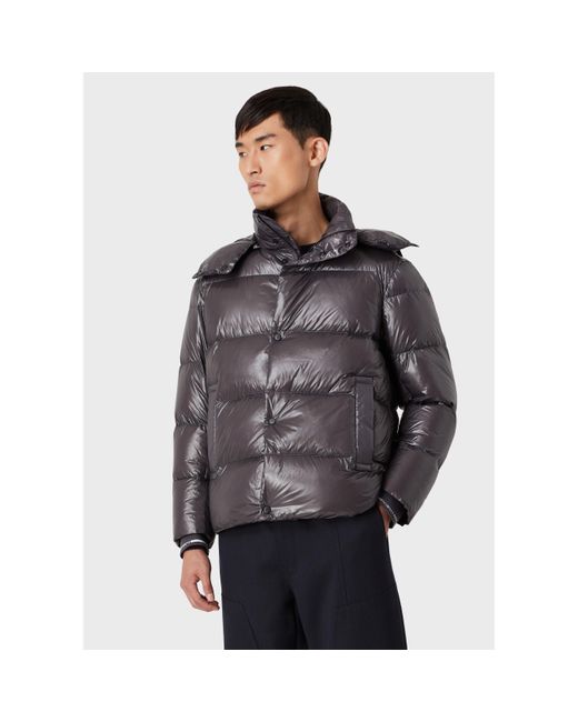 Emporio Armani Gray Emporio Shiny Pufjkt Sn99 for men