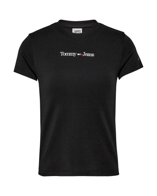 Tommy Hilfiger Black Serif Short Sleeve Tee