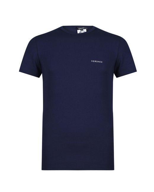 Versace Blue Logo T Shirt for men