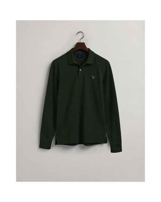 Gant Green Long Sleeve Original Rugger Polo Shirt for men
