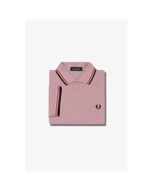 Fred Perry Pink Short Sleeve Twin Tipped Polo Shirt for men