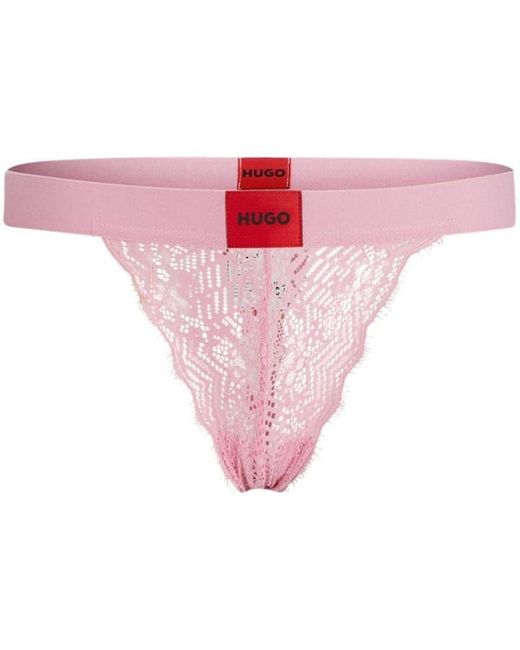 HUGO Pink Lace Thong Ld42