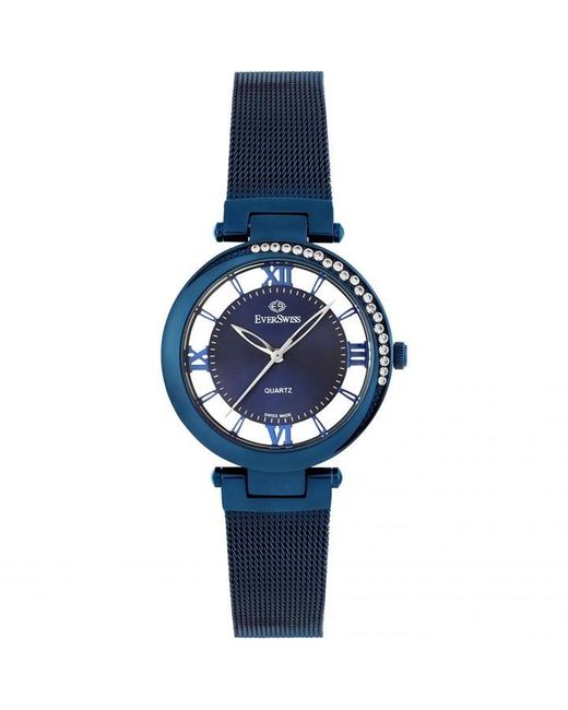 EverSwiss Blue Ladies Crystaline Watch