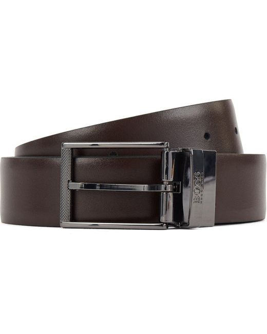 Boss Brown Ogranto Leather Belt for men