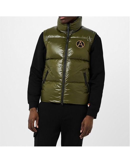 ARCTIC ARMY Green Shiny Gilet for men