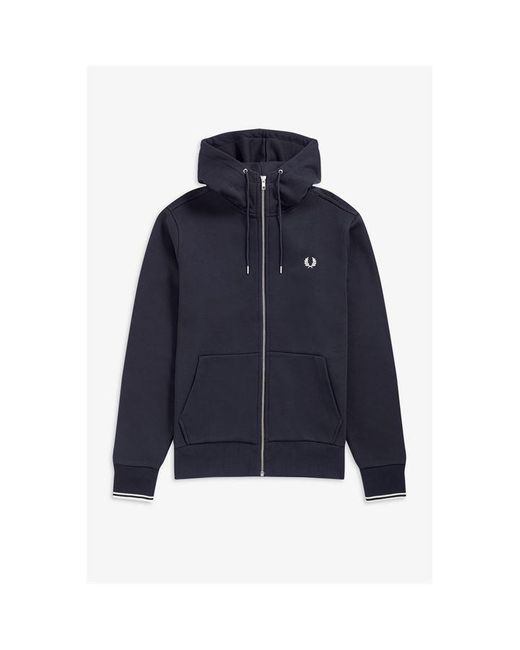 Fred Perry Blue Fred Zipped Hooded Sweatshirt for men