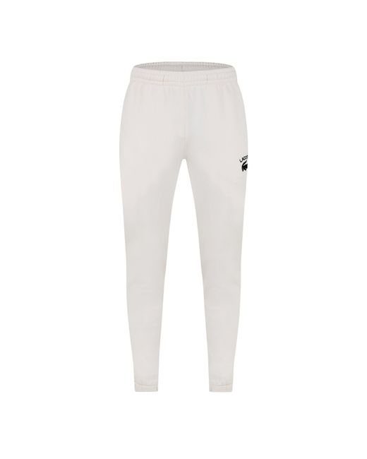 Lacoste White Tapered Fit Joggers for men