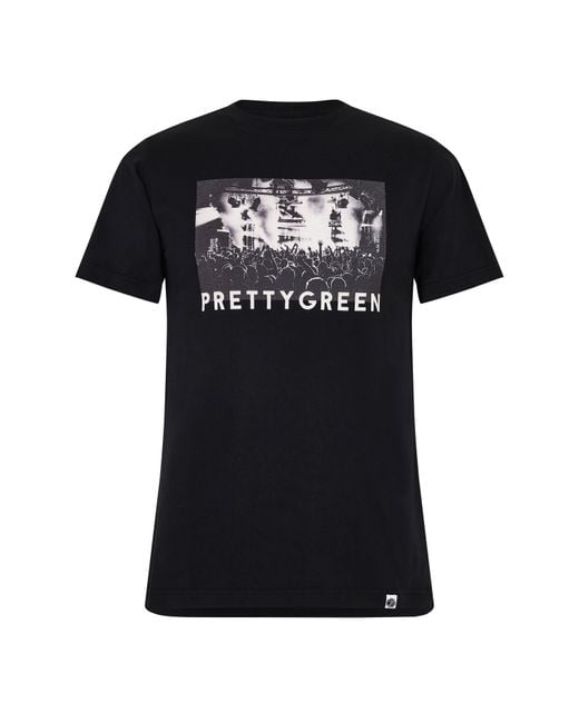 Pretty Green Black Pretty Pg Crow Photo T for men