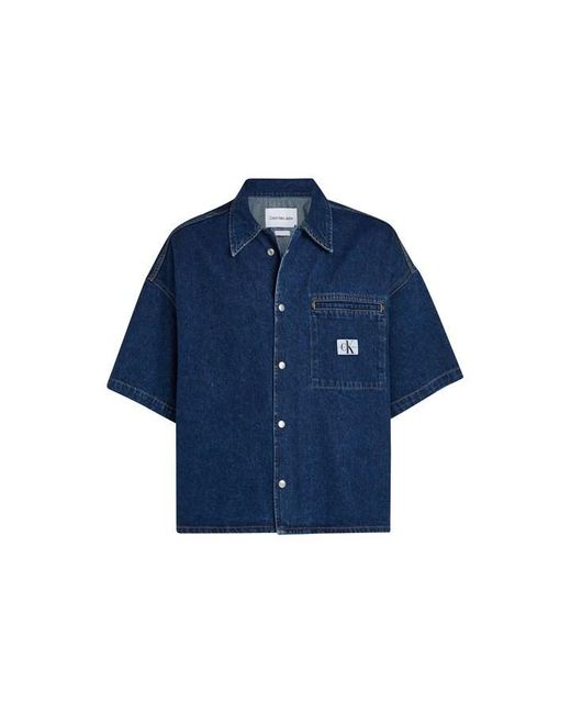 Calvin Klein Blue Ckj Rlxd Ss Shirt Sn42 for men