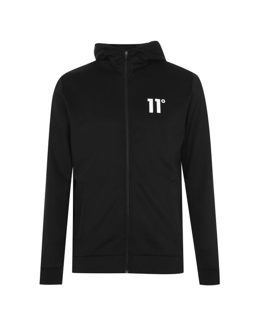 11 Degrees Black 11 Core Poly Full Zip Hoodie for men