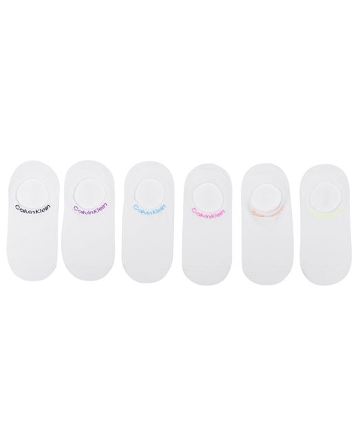 Calvin Klein White Invisible 6 Pack Socks