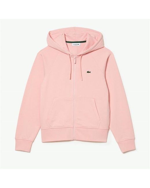 Lacoste Pink Sf9213 Full Zip Sweatshirt Woman